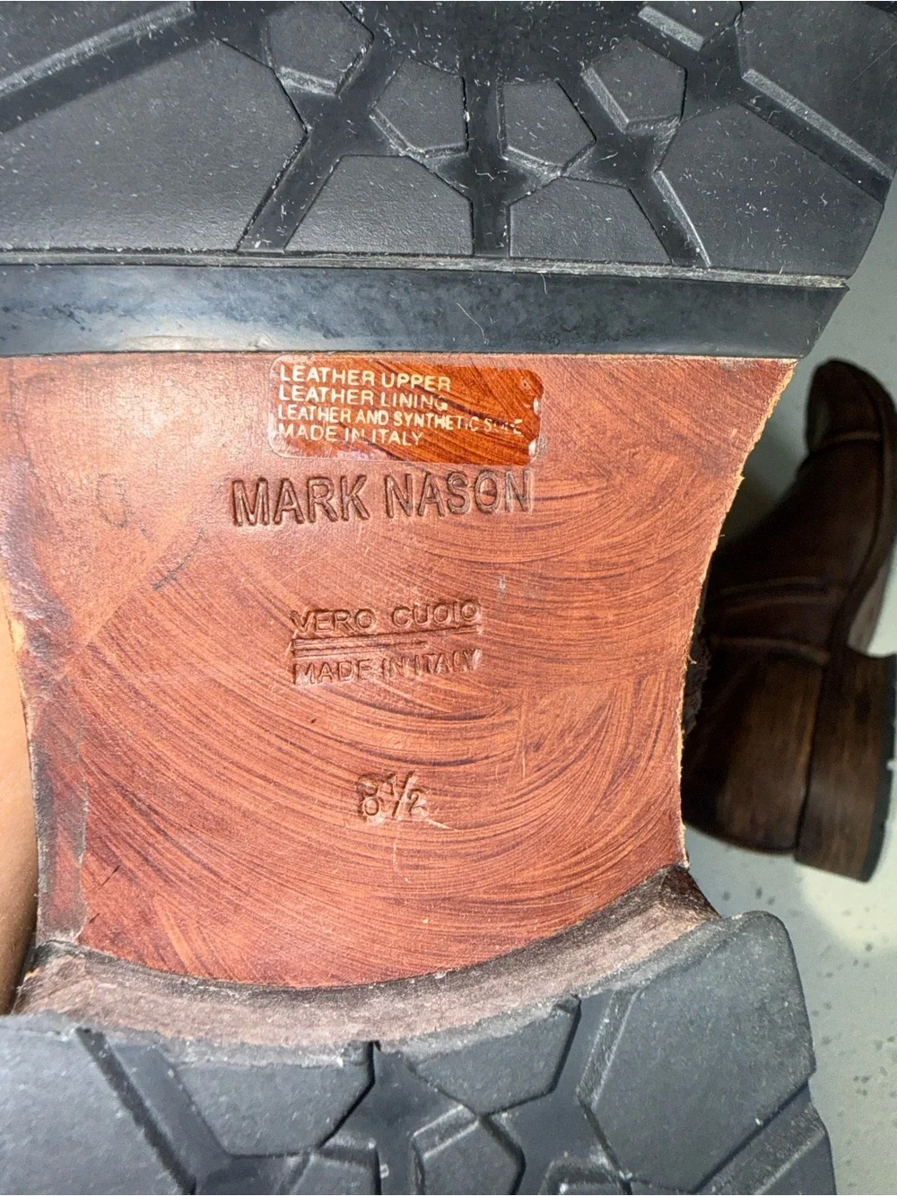 Vintage Mark Nason “Capone” Distressed Brown Leather Chukka Boots with Side Zips